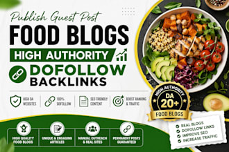 publish guest post on food blog with high authority do follow backlinks