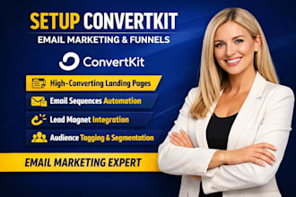 setup convert kit email marketing newsletter email sequence and landing page