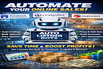 do shopper bot, auto listing bot, zifty bot, zillow bot, mercari bot, uber bot