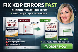 fix KDP book formatting errors and setup your amazon publishing