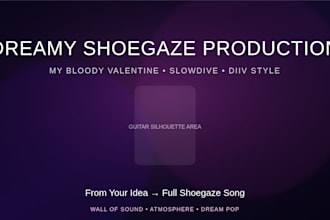 produce dreamy shoegaze songs  with lush atmospheric wall of sounds and emotion