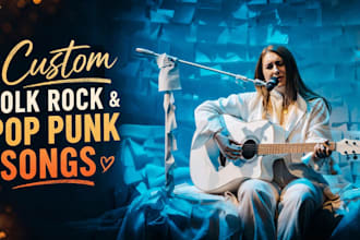 write and sing a custom folk, rock, country pop, indie song