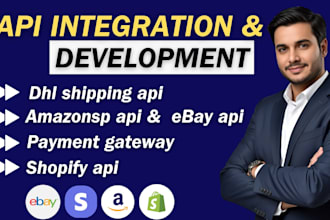 integrate shopify api, amazon api, ebay, soap api, stripe api, dhl shipping api