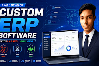 develop custom erp software with laravel, pos, CRM