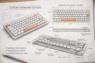 design mechanical or gaming keyboard ready for production