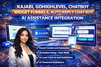 setup kajabi gohighlevel chatbot widget funnels auto reply chat bot ai assistanc