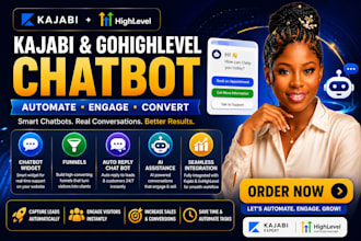 kajabi gohighlevel chatbot widget funnels auto reply chat bot ai assistance