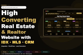 do high converting real estate or realtor website with idx mls CRM integration