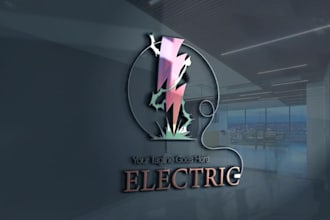 design a professional electrician logo for your electrical business