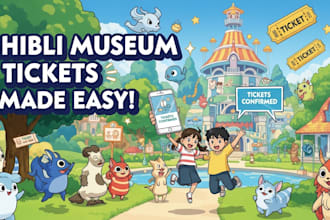 help you book ghibli museum tickets, pokepark kanto for family and friends