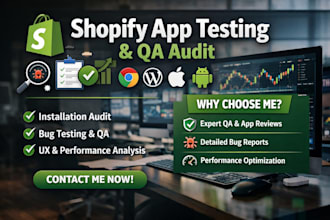 do shopify app review web review QA app testing shopify app installation audit