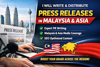 write and distribute press releases in malaysia and asia for media coverage