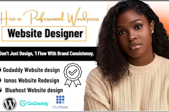 build godaddy wordpress website design, siteground , bluehost, hostinger ionos