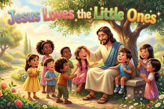 christian children story book illustration,children story,book illustration