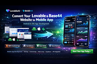 convert your lovable ai base44 website to android and ios mobile app