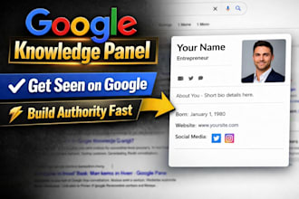 create standard google knowledge panel, knowledgepanel for any person or brand
