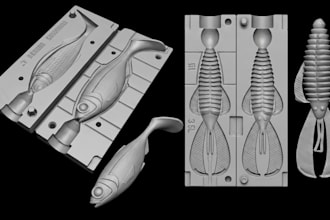 design custom fishing lure, bait mold fish mold injection mold cnc mold design