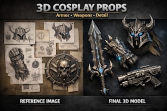 create detailed 3d cosplay models, armor, and props