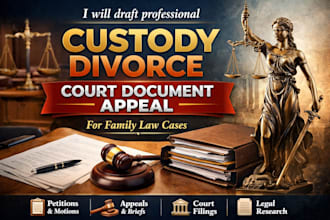 draft professional custody divorce court document appeal for family law cases