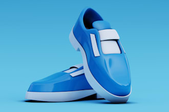 create 3d shoe modeling, shoe visualization animation