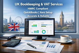 do UK bookkeeping, vat reconciliation, and financial software setup