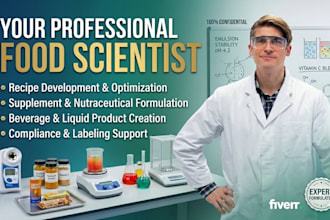 formulate unique recipe development, supplement formulation and beverage