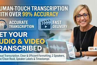 provide high quality audio or video transcription