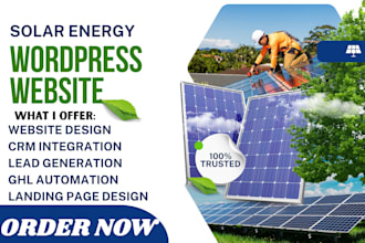 design solar website wordpress website ghl insurance mortgage leads sales funnel