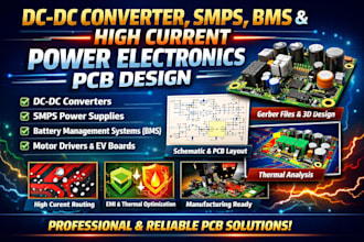 design high current power electronics pcb for dc dc converter, smps and bms