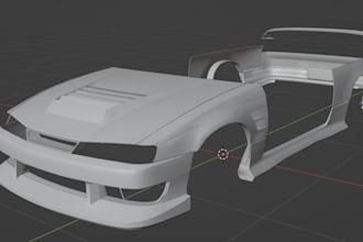 do 3d model body kit custom car parts rc widebody kit automotive cad 3d print