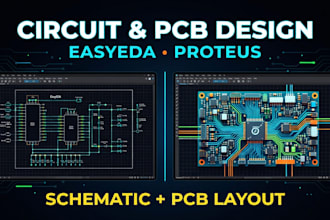 design circuit schematic and pcb in easyeda and proteus
