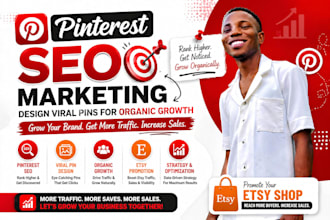 do pinterest seo marketing, design viral pins for organic growth, etsy promotion