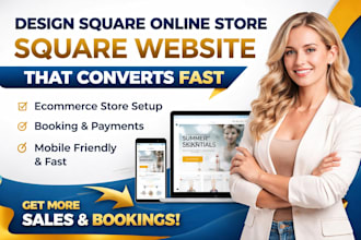 square business website, square online store design or redesign square website