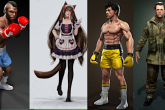 design stylized 3d character model vrchat and indie games character rigging