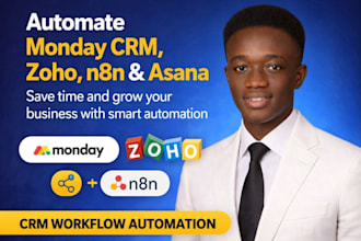 automate your crm and workflows with monday com, zoho, n8n and asana