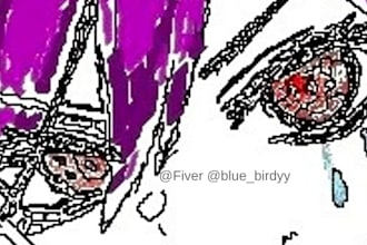 draw unique rough anime characters with expressive eyes