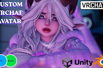 create custom vrchat  avatar vrc avata vrcharacter furry avata for pc and quest