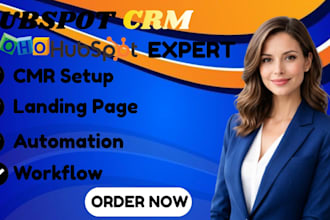 setup hubspot CRM, zoho CRM automation, workflow, landing page and integration