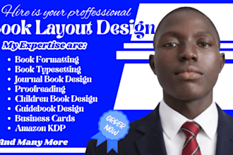 do an expert book formatting typesetting layout design paperback for amazon KDP