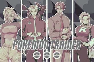 draw you as pokemon trainer and your pokemon teams