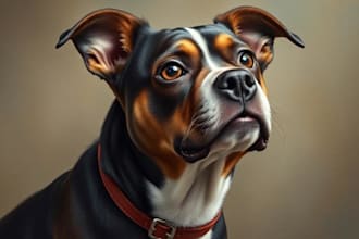draw custom pet portrait, digital pet, pet drawing