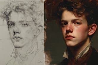 realistic digital portrait art in oil painting style