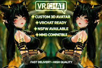 create custom vrchat avatar 3d anime vtuber vroid model furry face tracking