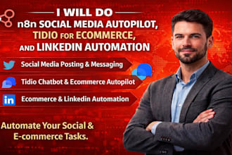 do n8n social media autopilot, tidio for ecommerce, and linkedin automation