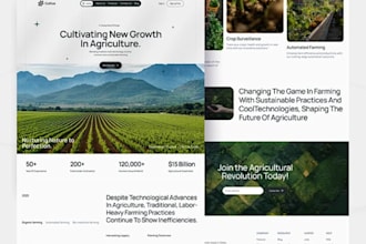 design stunning farming website or agriculture landing age