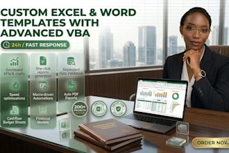 develop professional excel and word templates with advanced vba