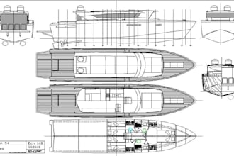 review boat, ship, yacht construction and ga plans as naval architect