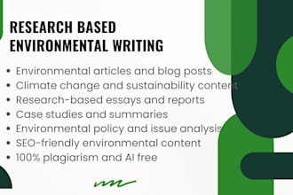 write research based environment related content