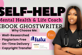edit self help etsy journal, ebook ghostwriter, life coach, mental health, kdp