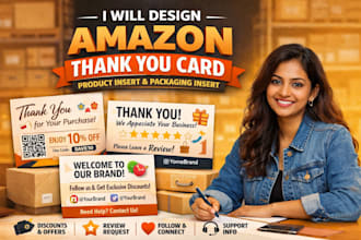 design amazon thank you card product insert card packaging insert